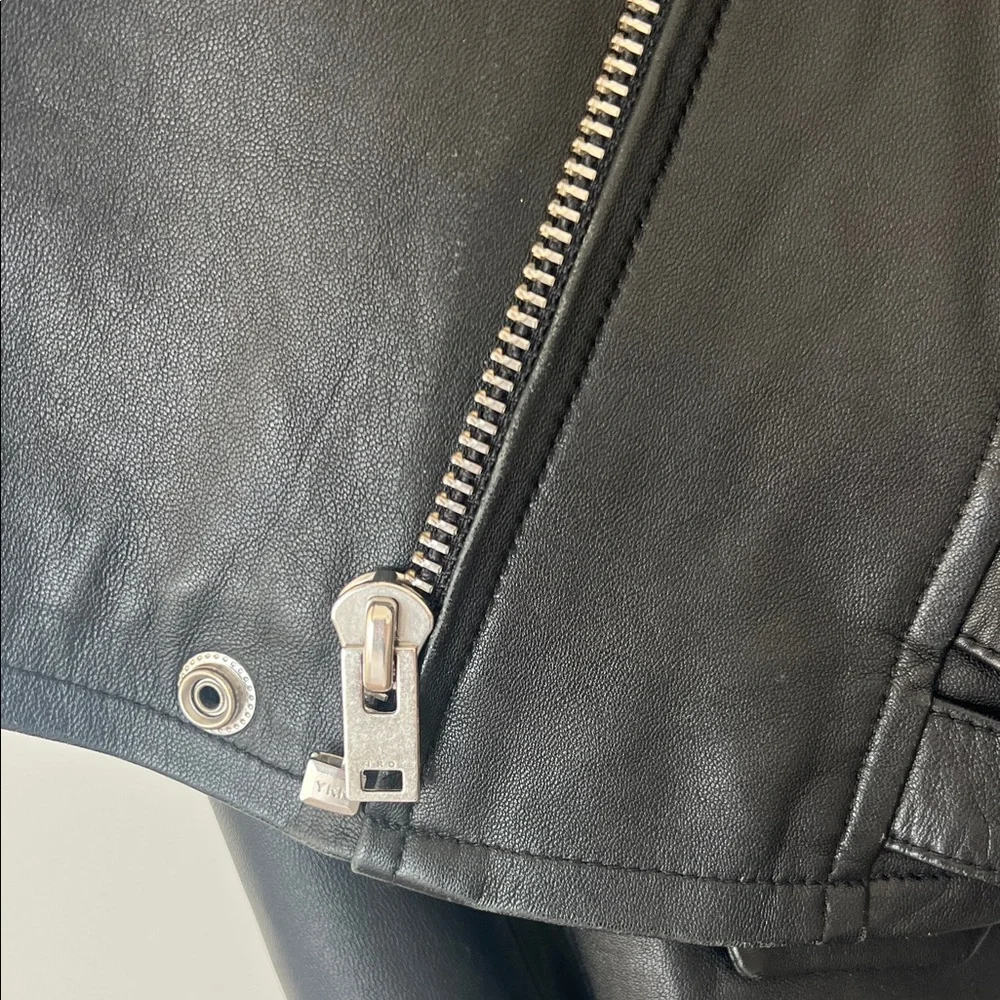 IRO Black Leather Jacket with Silver Accents - Picture 7 of 13
